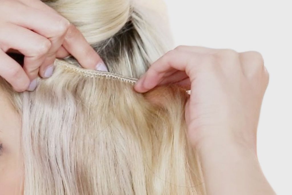steps to put in 5-piece clip-in hair extensions